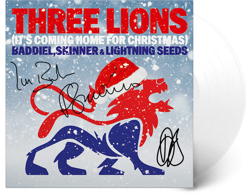 Skinner Baddiel / Lightning Seeds - Three Lions (It's Coming Home For Christmas) - Limited Autographed White Colored Vinyl