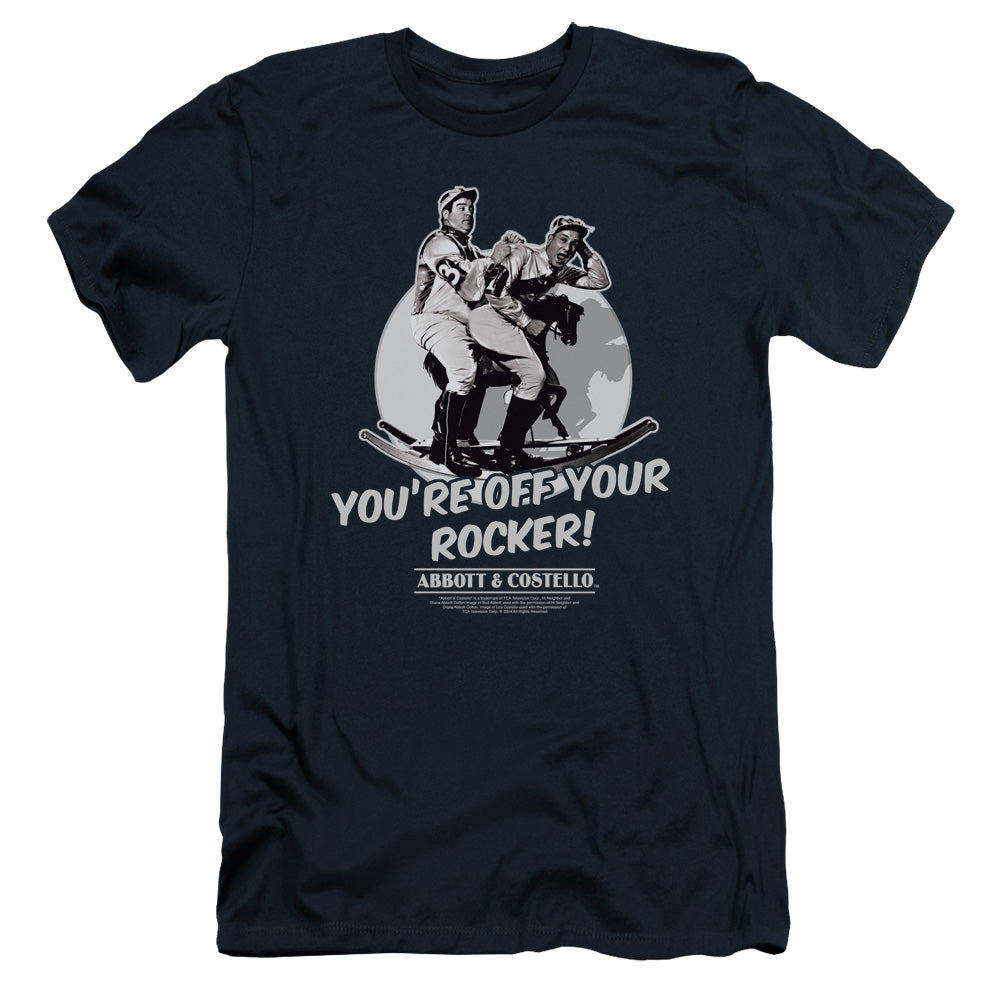 Abbott & Costello - Off Your Rocker - Short Sleeve Adult 30/1 - Navy T-shirt