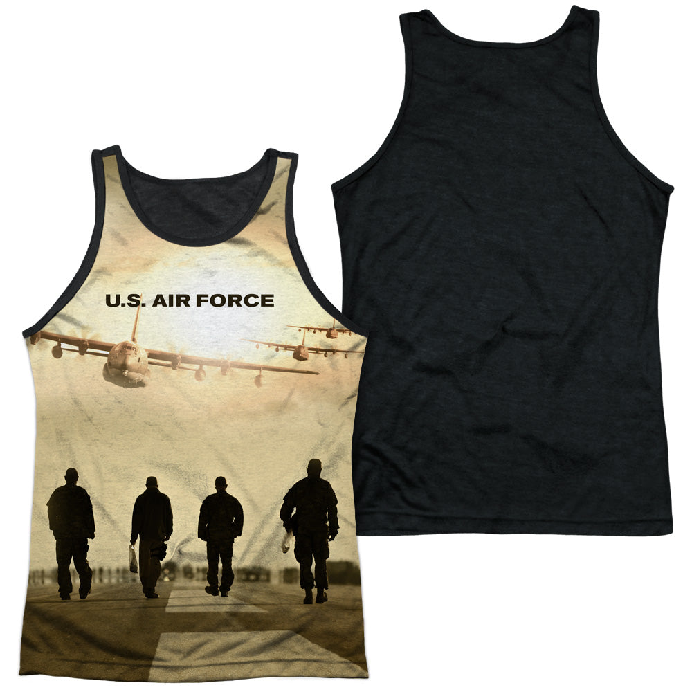 Air Force - Long Walk - Adult Poly Tank Top Black Back - White