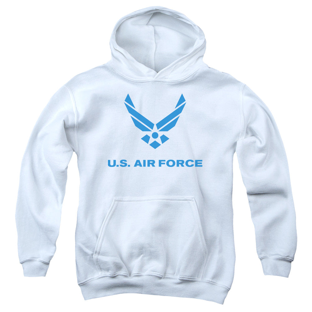 Air Force - Distressed Logo - Youth Pull-over Hoodie - White