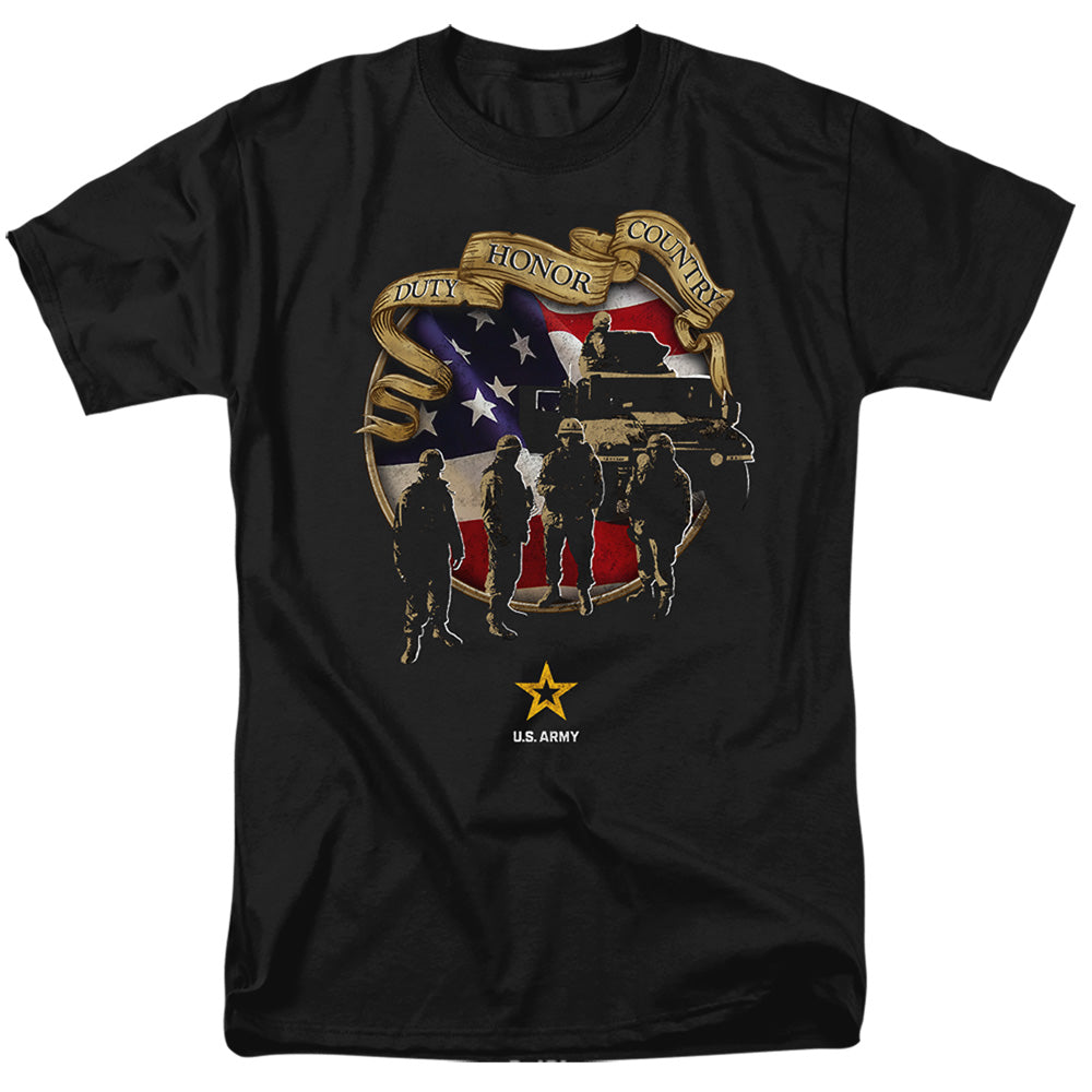 Army - Duty Honor Country - Short Sleeve Adult 18/1 - Black T-shirt