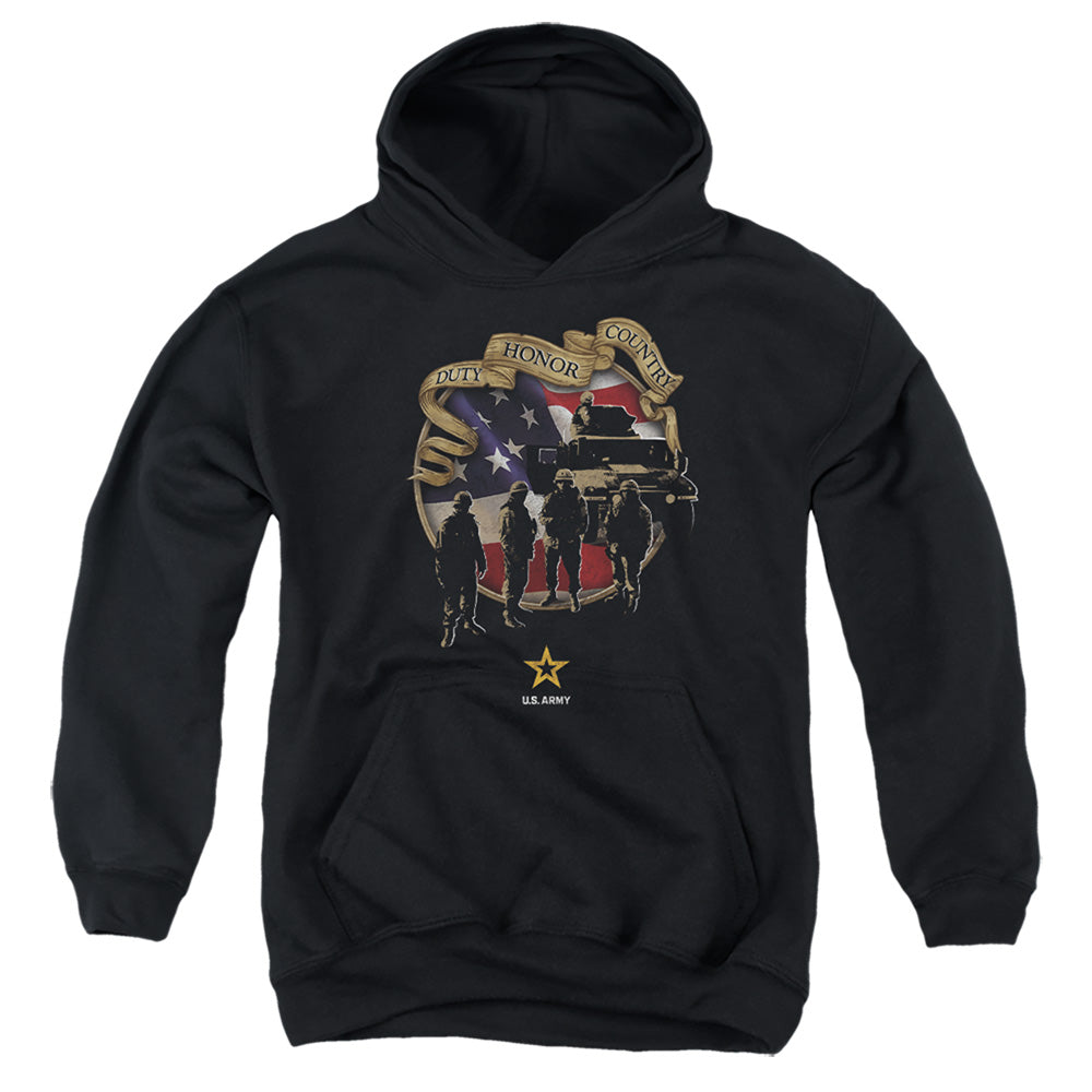 Army - Duty Honor Country - Youth Pull-over Hoodie - Black