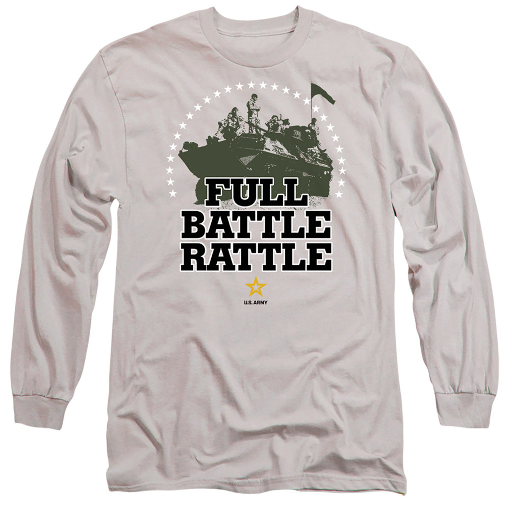 Army - Full Battle Rattle - Long Sleeve Adult 18/1 - Silver T-shirt