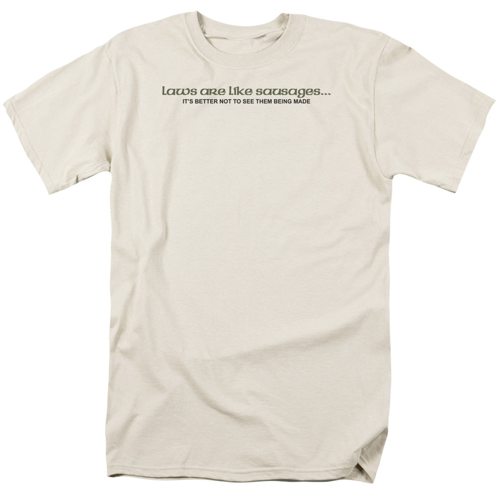 Laws Like Sausages - Short Sleeve Adult 18 - 1 - Cream T-shirt