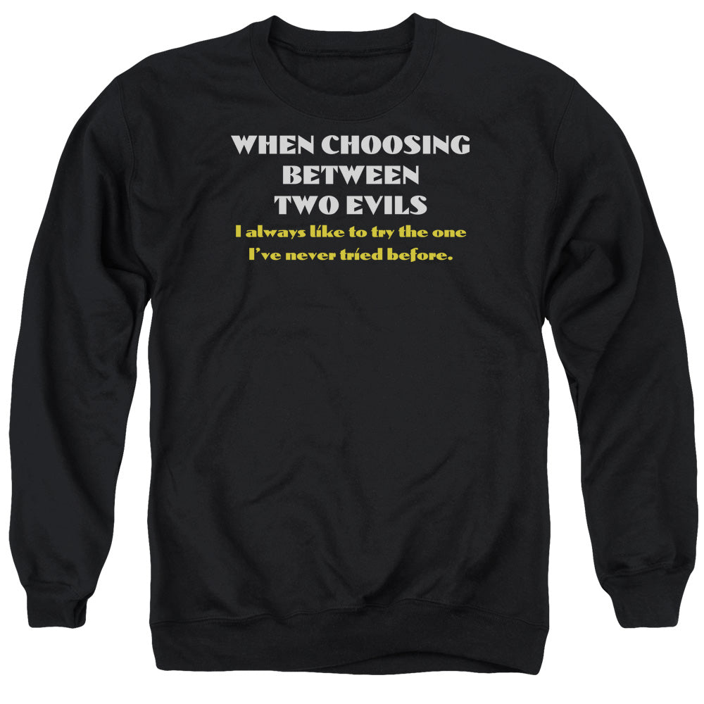 Two Evils - Adult Crewneck Sweatshirt - Black