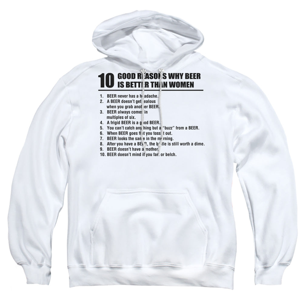 Beer Better Than Women - Adult Pull-over Hoodie - White