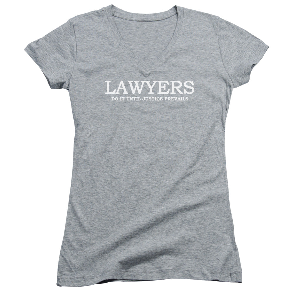 Lawyers Do It Justice - Junior V-neck - Athletic Heather