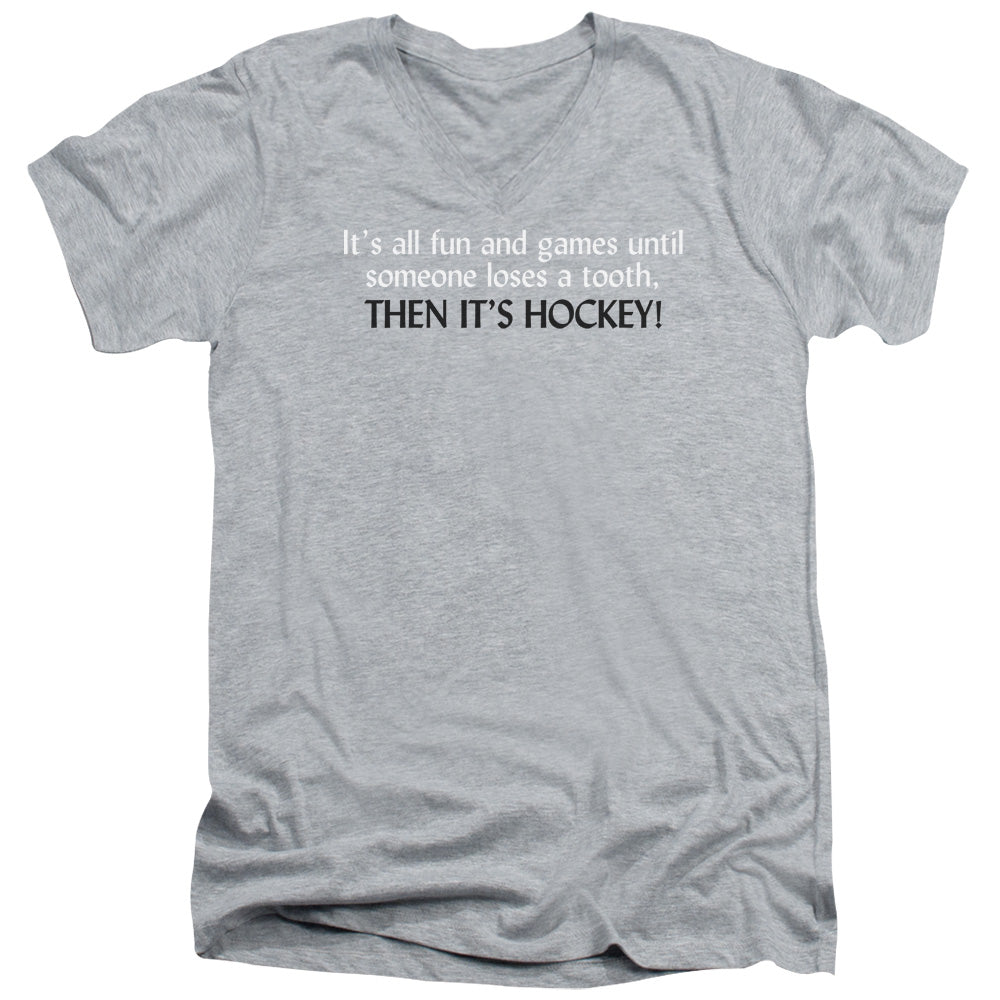 Then Its Hockey - Short Sleeve Adult V-neck - Athletic Heather T-shirt