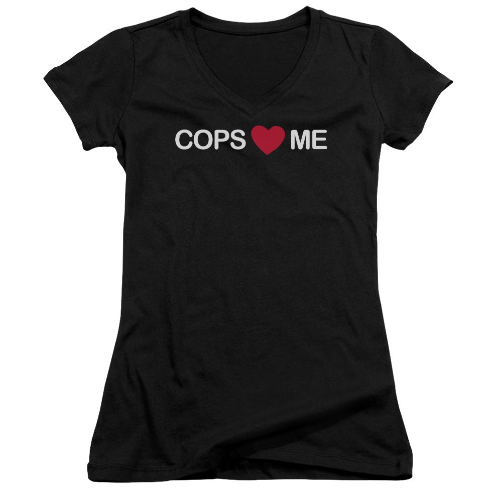 Cops Love Me - Junior V-neck - Black