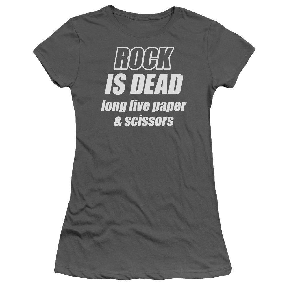 Rock Is Dead - Short Sleeve Junior Sheer - Charcoal T-shirt