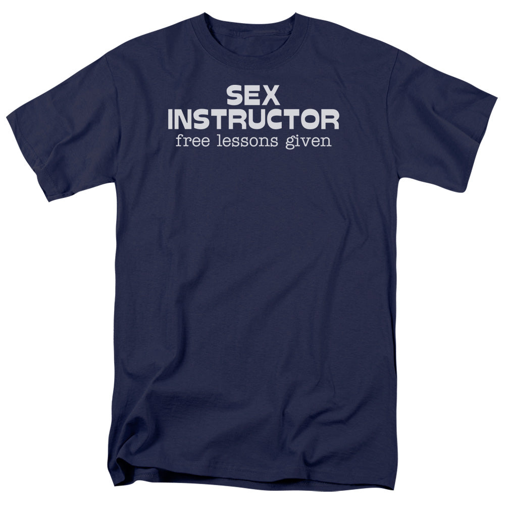 Sex Instructor - Short Sleeve Adult 18 - 1 - Navy T-shirt