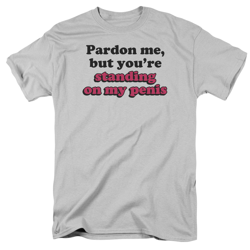 Standing On Penis - Short Sleeve Adult 18 - 1 - Silver T-shirt