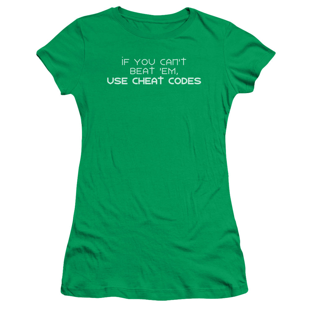 Cheat Codes - Short Sleeve Junior Sheer - Kelly Green T-shirt