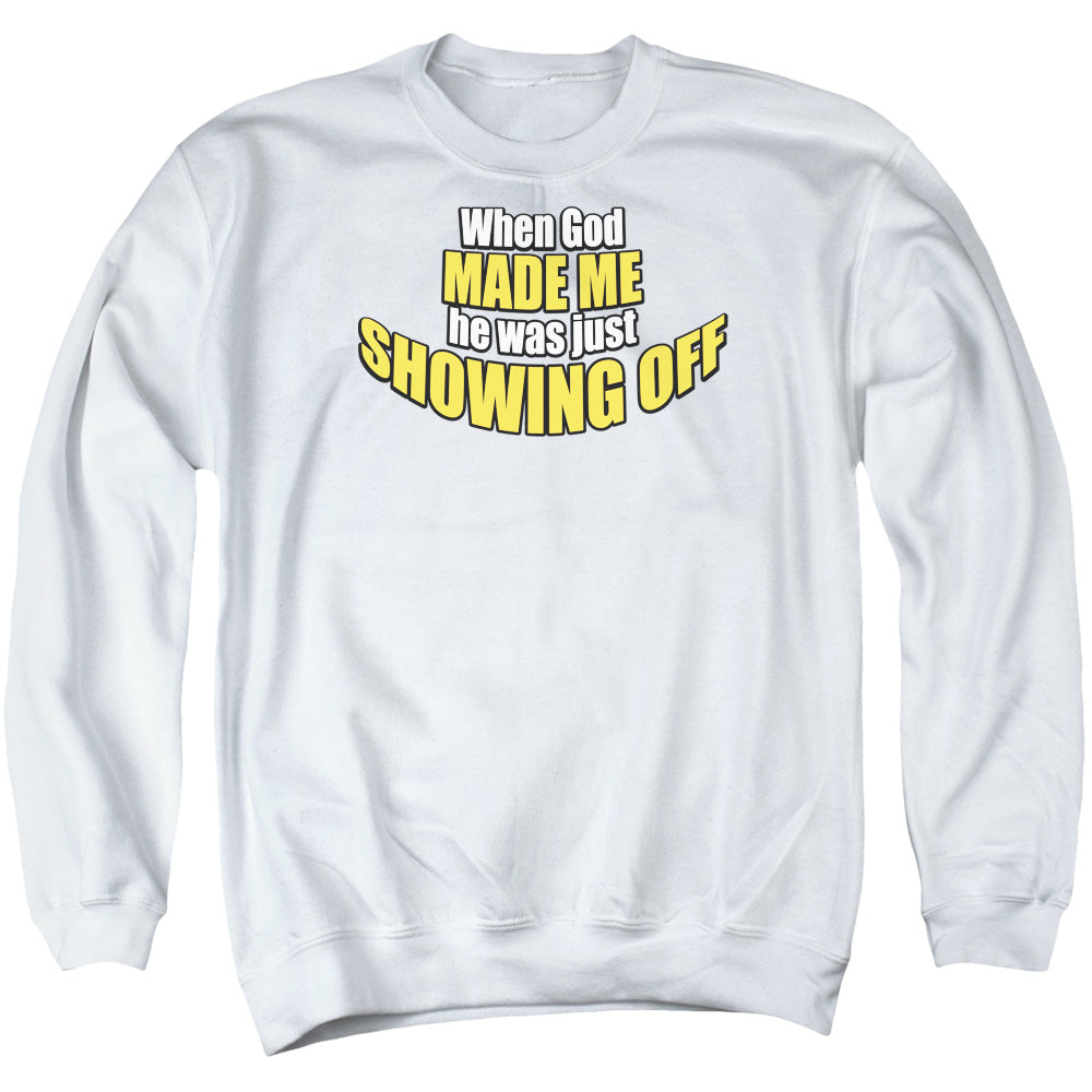 Showing Off - Adult Crewneck Sweatshirt - White