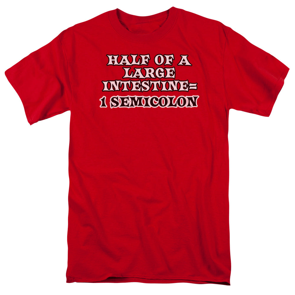 1 Semicolon - Short Sleeve Adult 18 - 1 - Red T-shirt