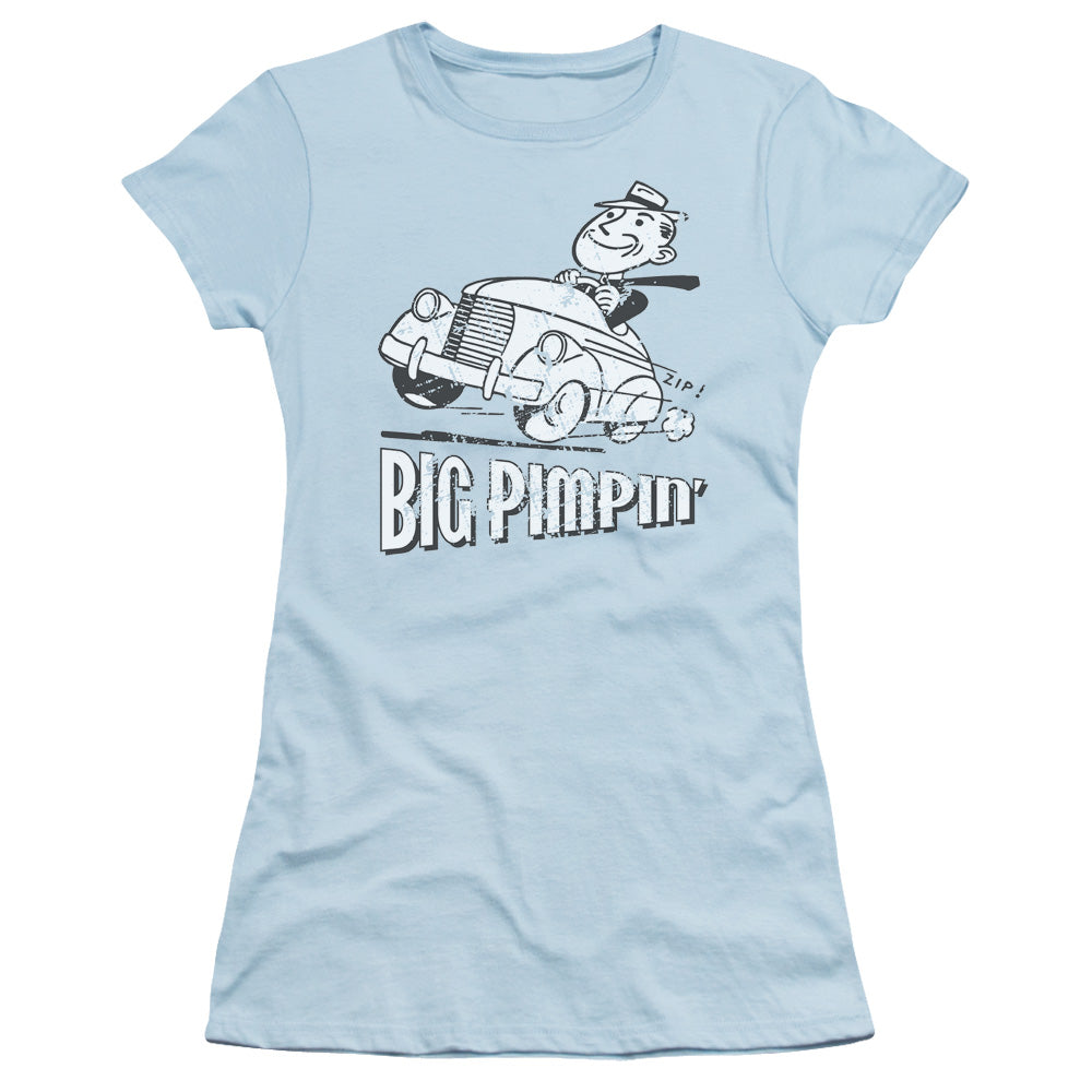 Big Pimpin - Short Sleeve Junior Sheer - Light Blue T-shirt