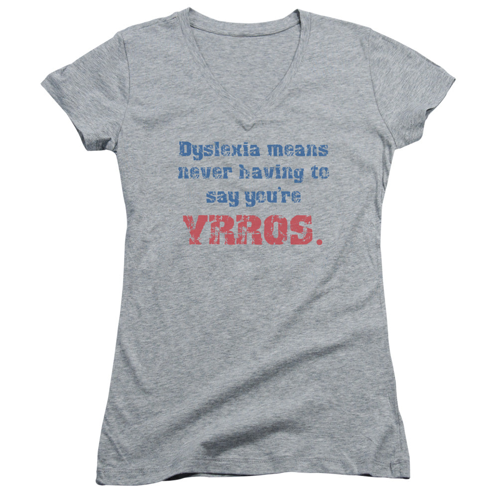 Dyslexia - Junior V-neck - Athletic Heather