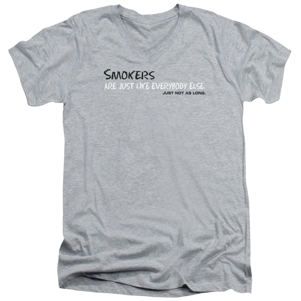 Smokers - Short Sleeve Adult V-neck - Athletic Heather T-shirt