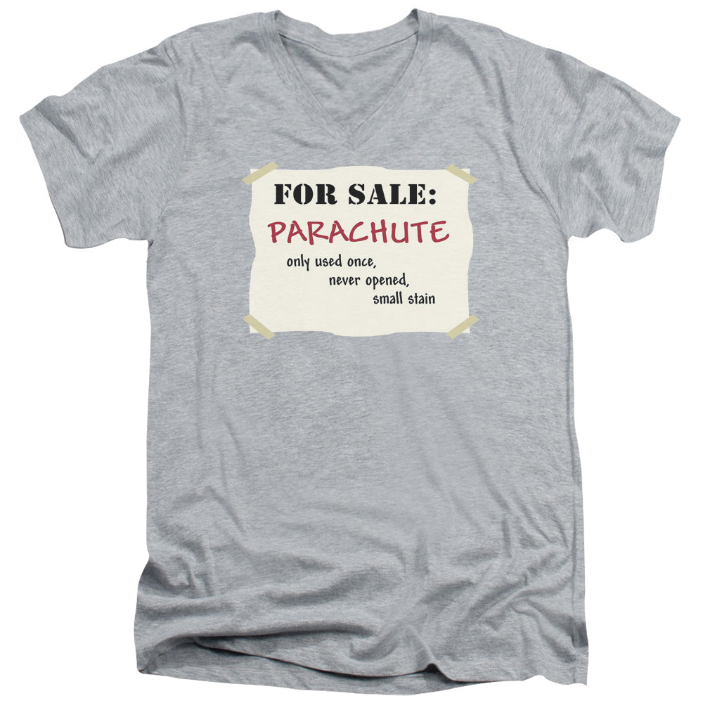 Parachute For Sale - Short Sleeve Adult V-neck - Athletic Heather T-shirt