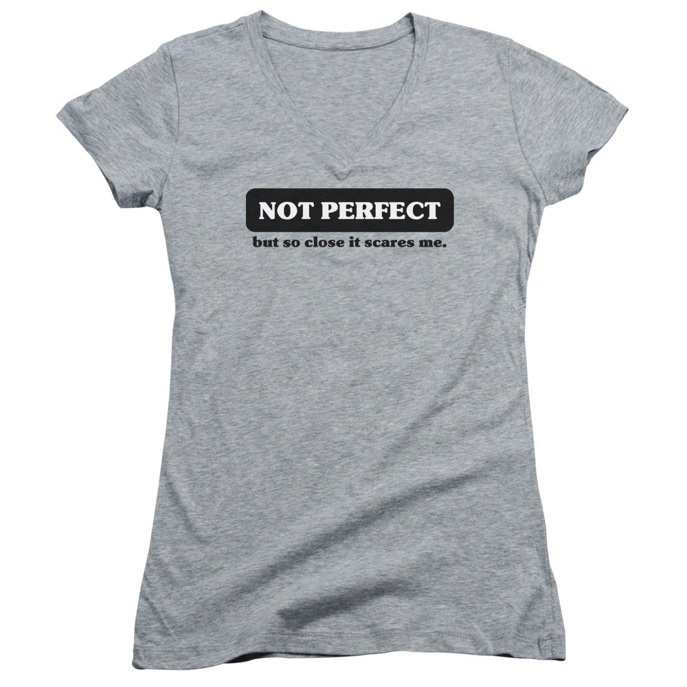 Not Perfect-junior V-neck - Athletic Heather