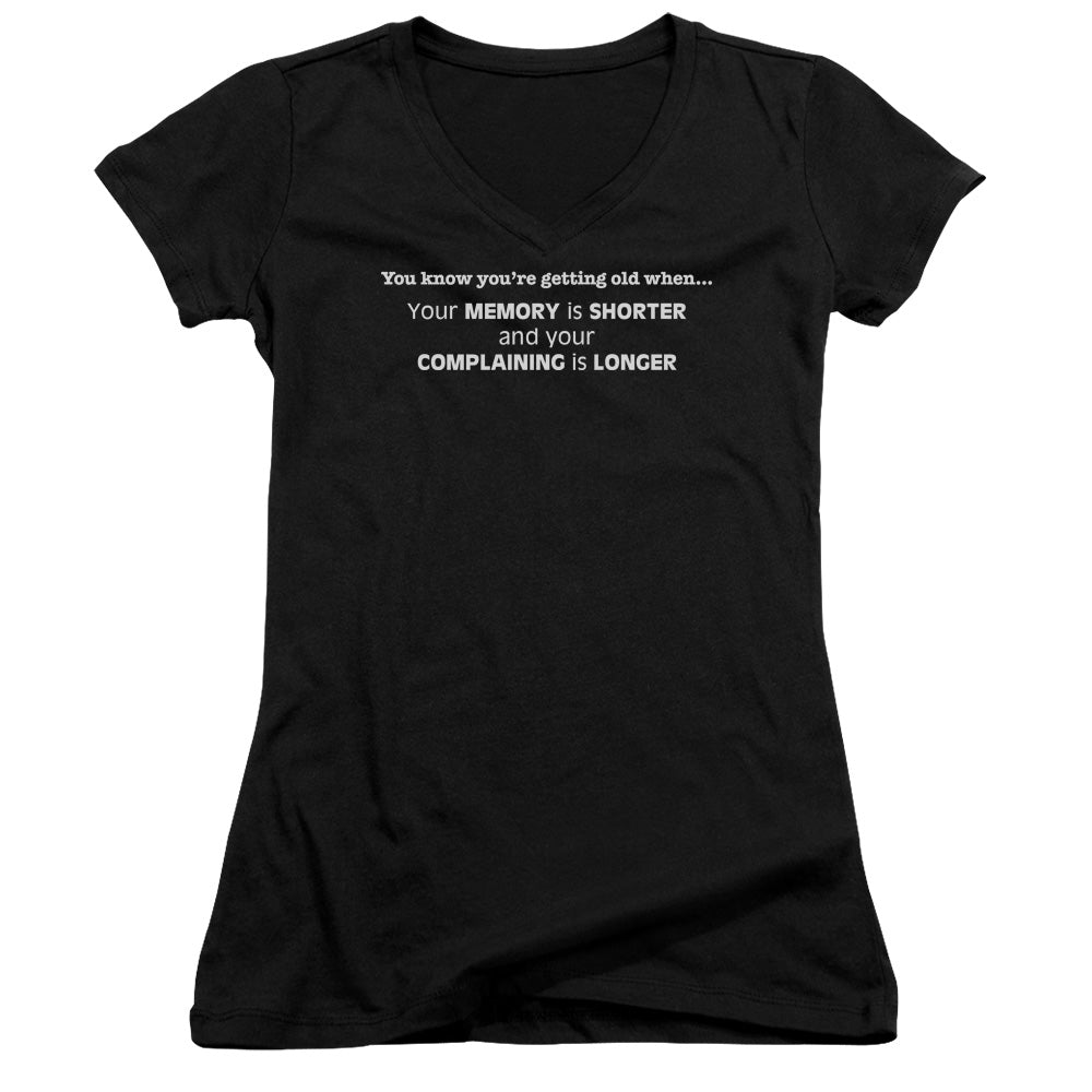 Getting Old Short Memory - Junior V-neck - Black