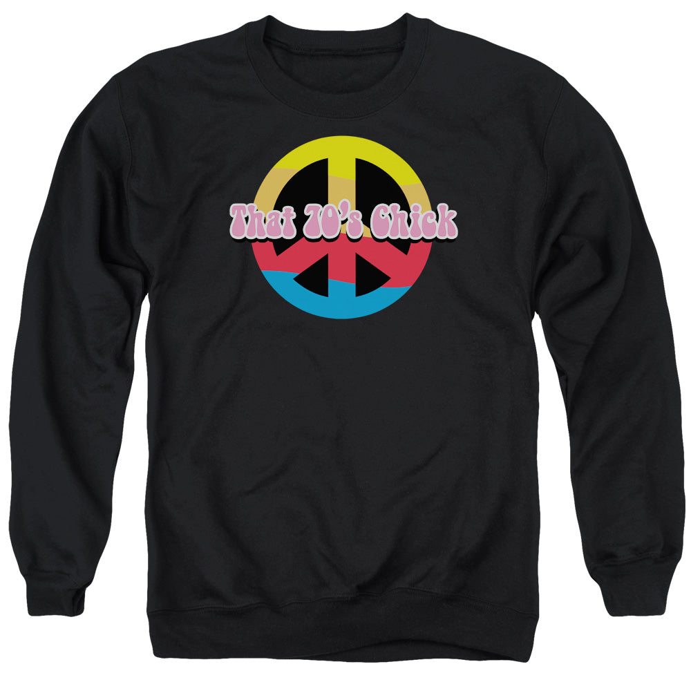 That 70s Chick - Adult Crewneck Sweatshirt - Black