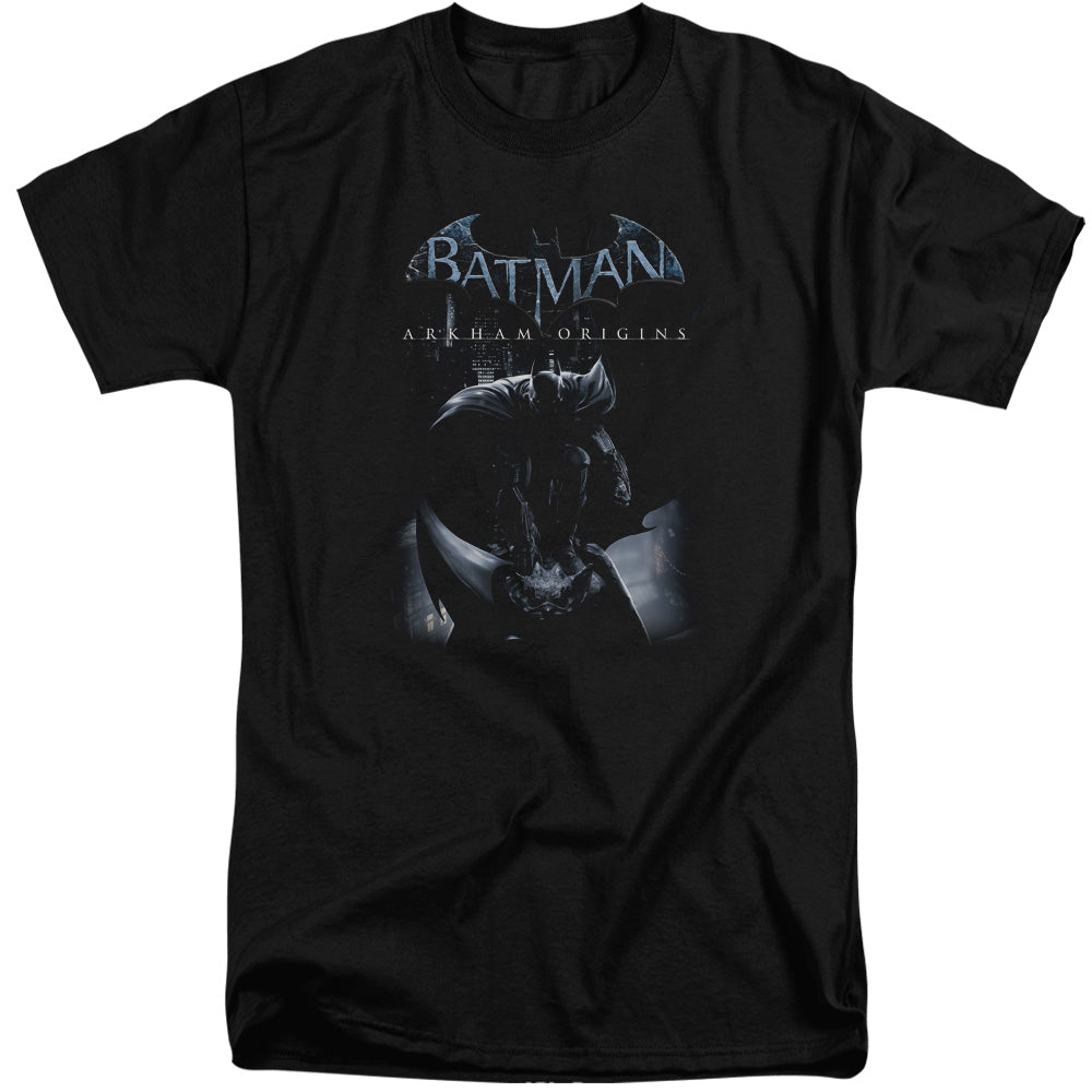 Batman Arkham Origins - Perched Cat - Short Sleeve Adult Tall - Black T-shirt