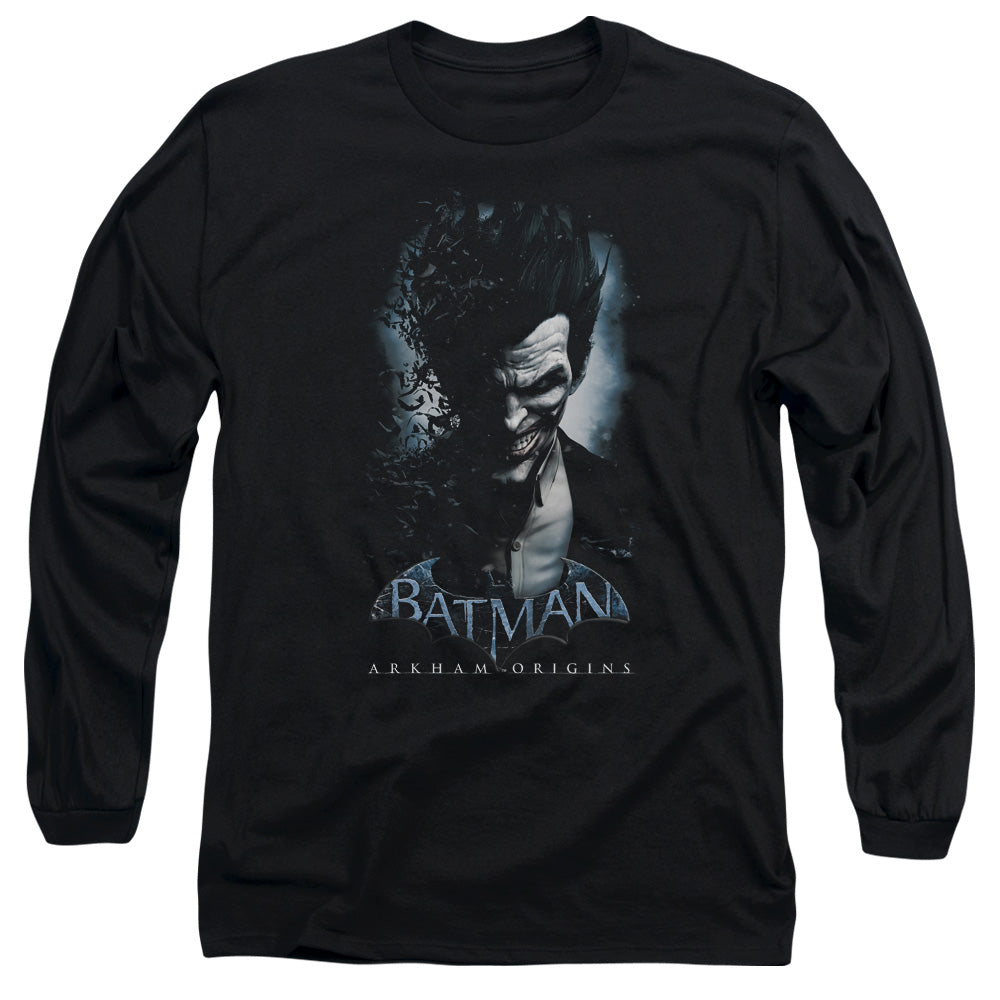 Batman Arkham Origins - Joker - Long Sleeve Adult 18/1 - Black T-shirt