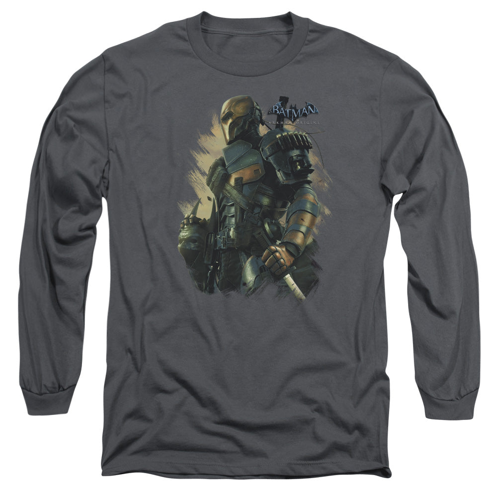 Batman Arkham Origins - Deathstroke - Long Sleeve Adult 18/1 - Charcoal T-shirt