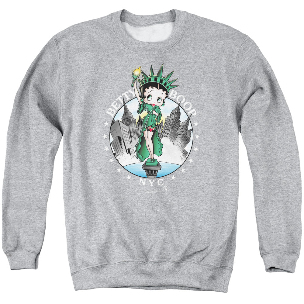 Betty Boop - Nyc - Adult Crewneck Sweatshirt - Athletic Heather