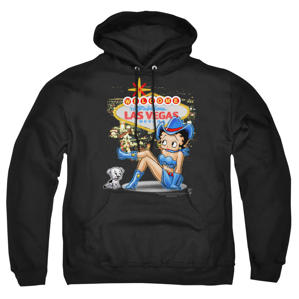 Betty Boop - Welcome Las Vegas - Adult Pull-over Hoodie - Black