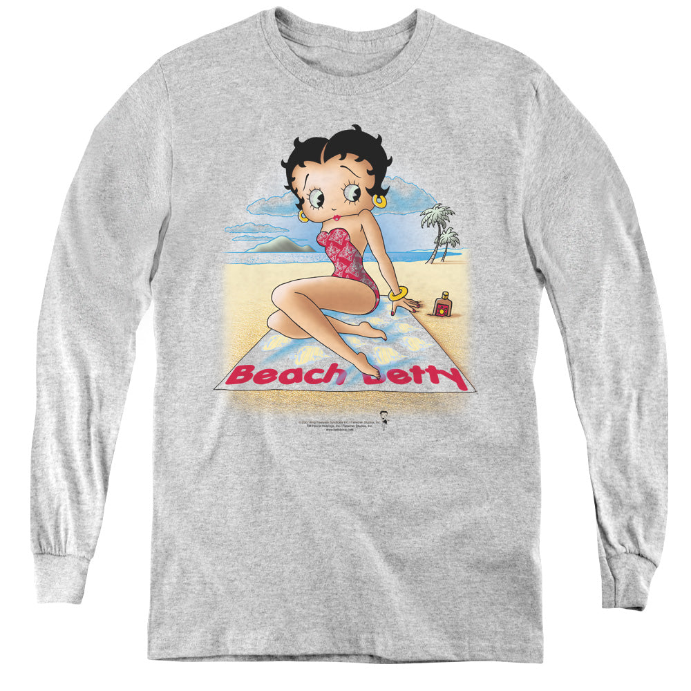 Betty Boop - Beach Betty - Youth Long Sleeve Tee - White