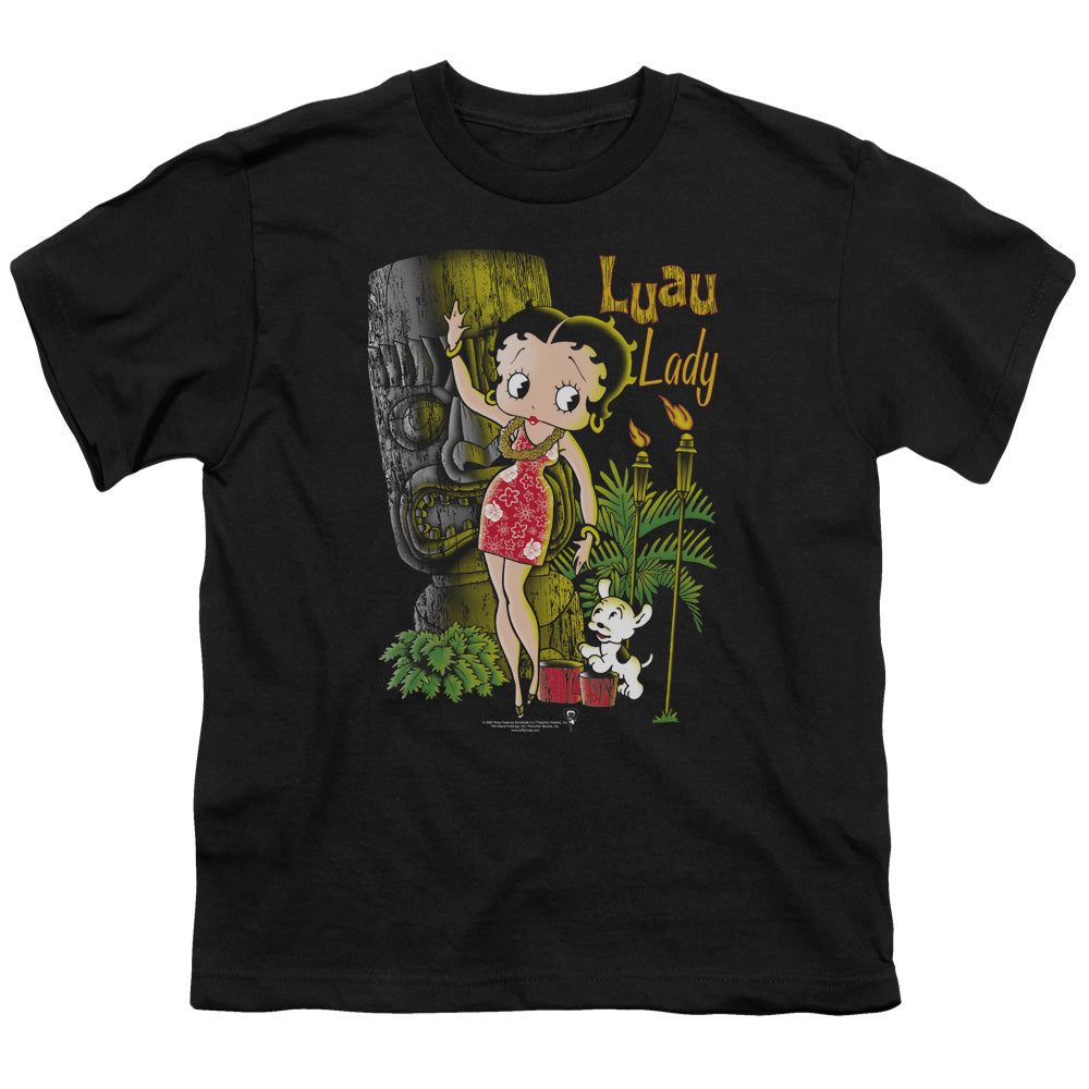 Betty Boop - Luau Lady - Short Sleeve Youth 18/1 - Black T-shirt