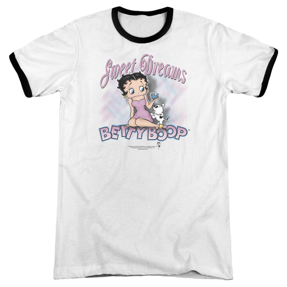 Betty Boop - Sweet Dreams - Adult Ringer - White/black