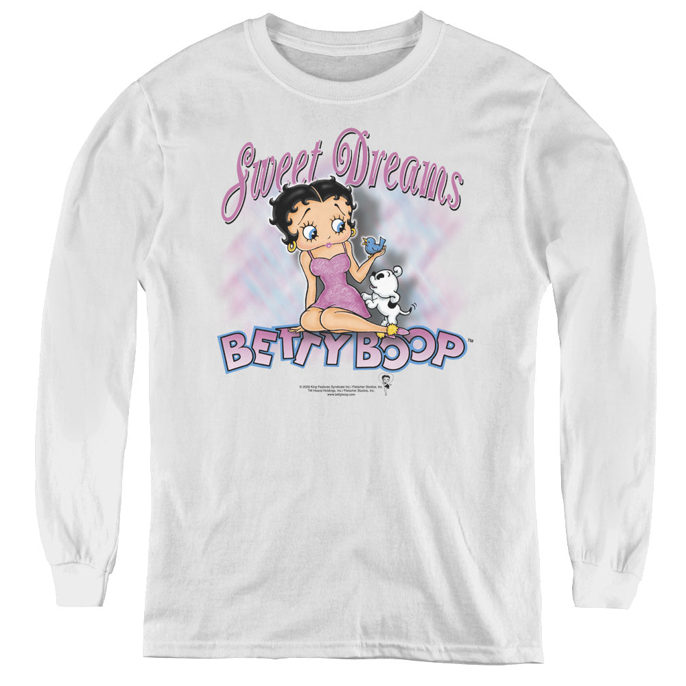 Betty Boop - Sweet Dreams - Youth Long Sleeve Tee - White