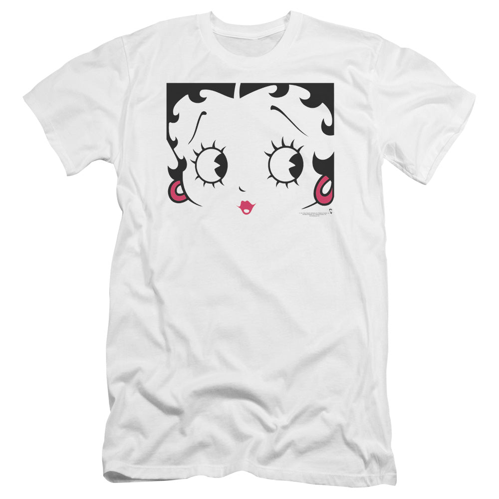 Betty Boop - Close Up-premuim Canvas Adult Slim Fit 30/1 - White