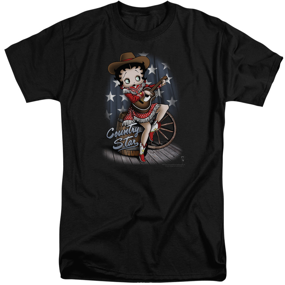 Betty Boop - Country Star - Short Sleeve Adult Tall - Black T-shirt