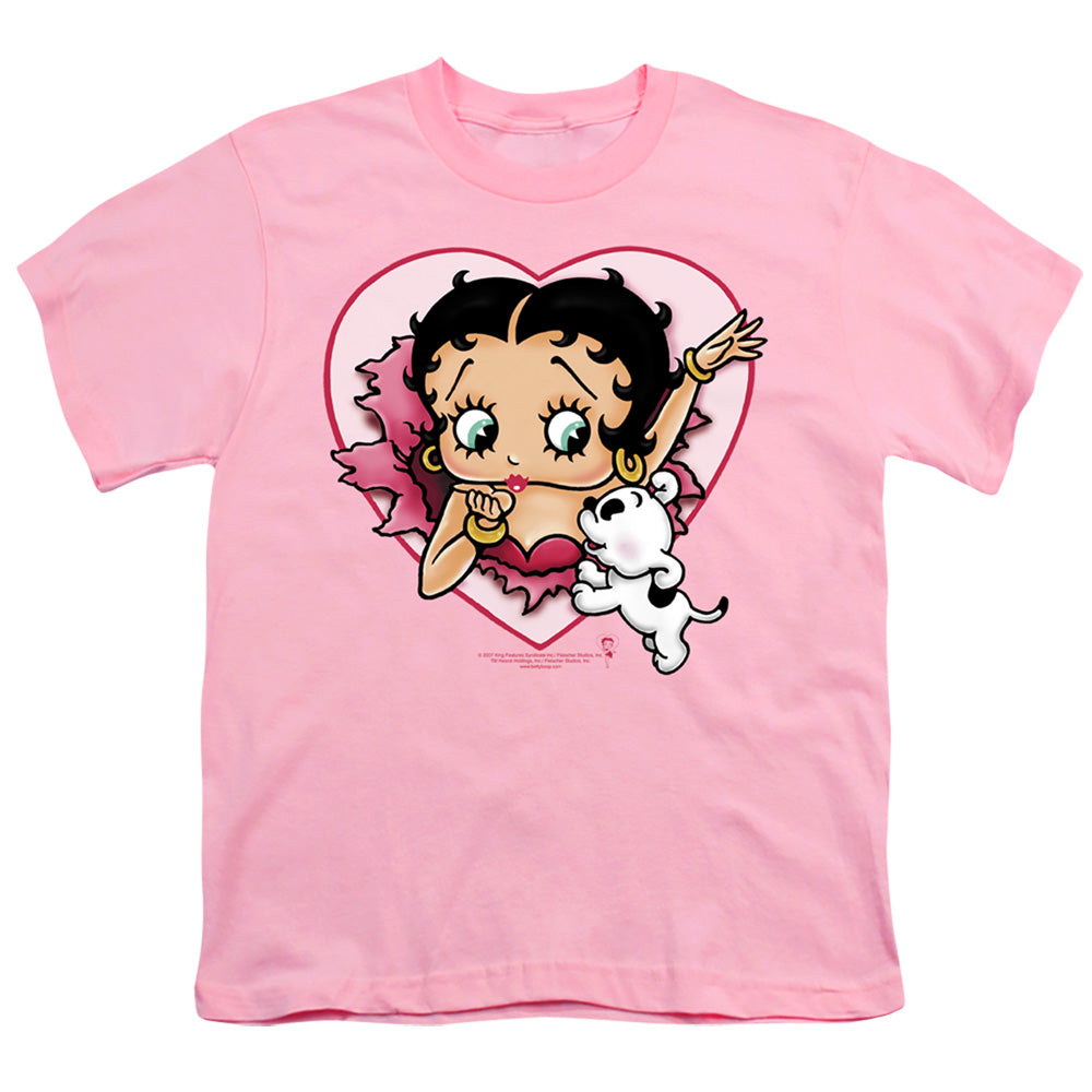 Betty Boop - I Love Betty - Short Sleeve Youth 18/1 - Pink T-shirt