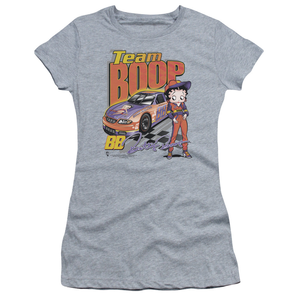 Betty Boop - Team Boop - Short Sleeve Junior Sheer - Athletic Heather T-shirt