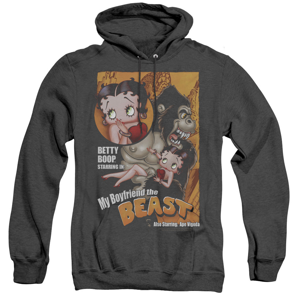 Betty Boop - Boyfriend The Beast - Adult Heather Hoodie - Black