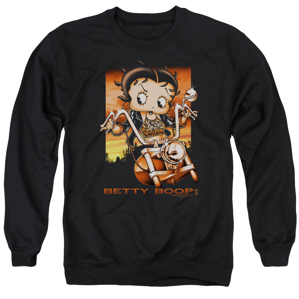 Betty Boop - Sunset Rider - Adult Crewneck Sweatshirt - Black