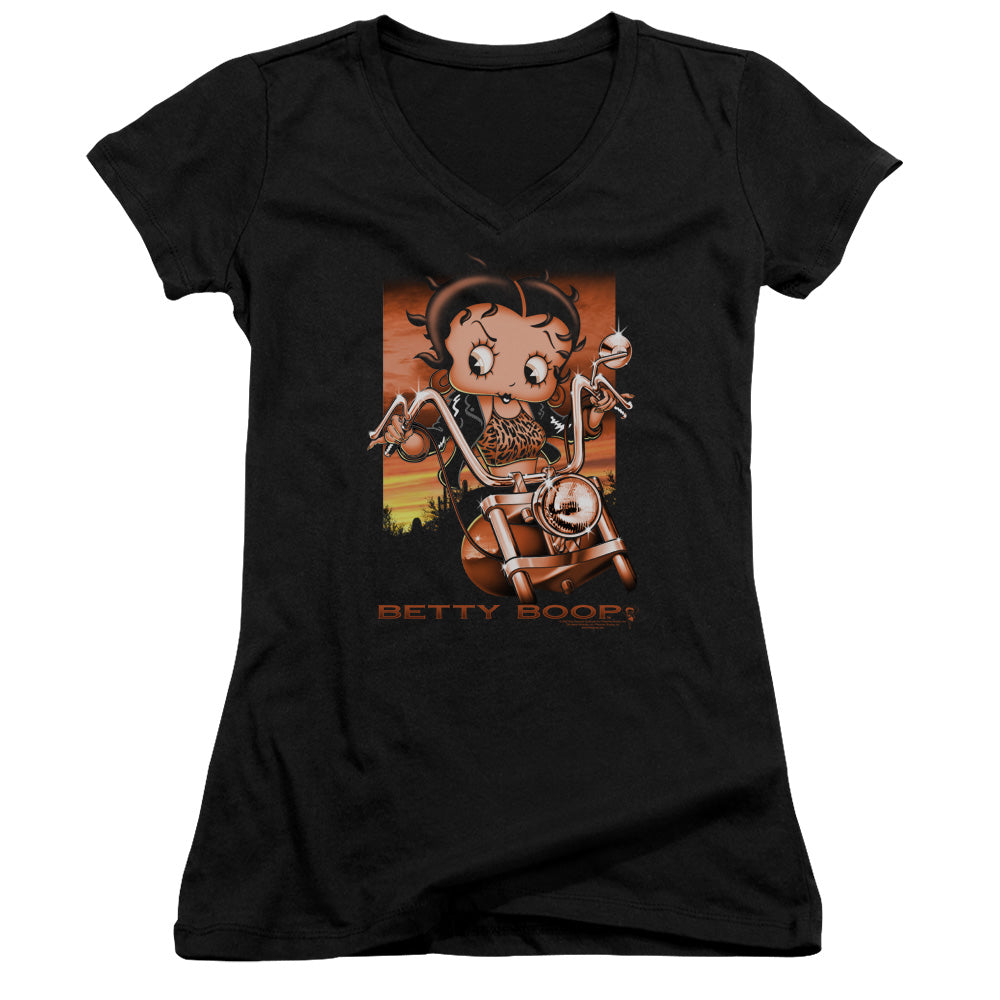 Betty Boop - Sunset Rider - Junior V-neck - Black