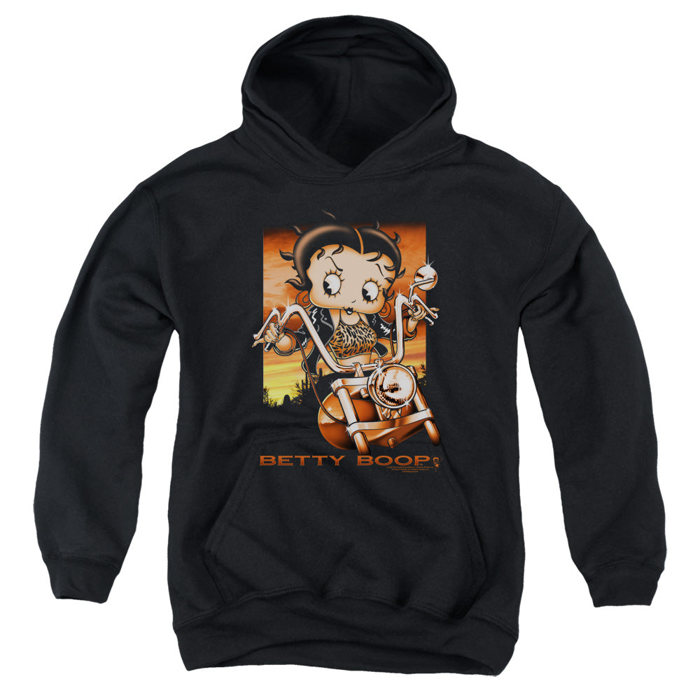 Betty Boop - Sunset Rider - Youth Pull-over Hoodie - Black