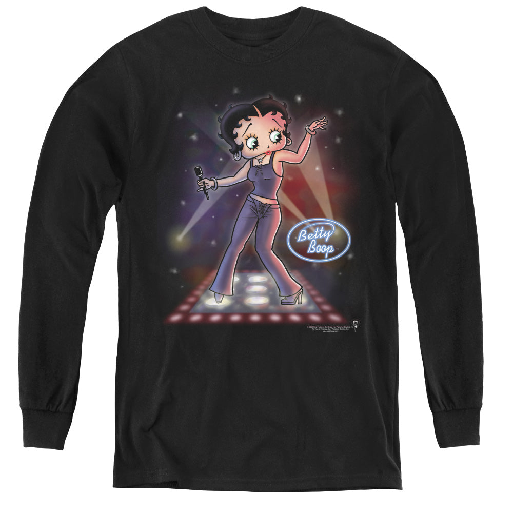 Betty Boop - Pop Star - Youth Long Sleeve Tee - Black