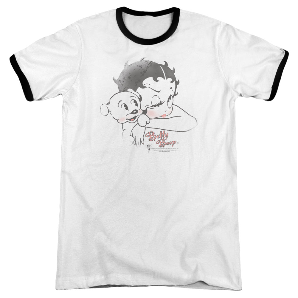 Betty Boop - Vintage Wink - Adult Ringer - White/black