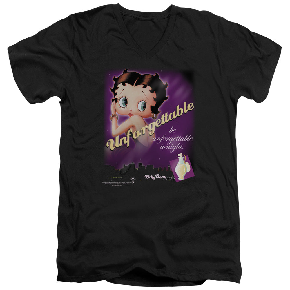 Betty Boop - Unforgettable - Short Sleeve Adult V-neck - Black T-shirt