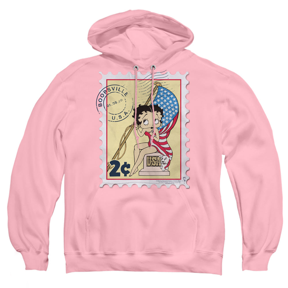 Betty Boop - Vintage Stamp - Adult Pull-over Hoodie - Pink