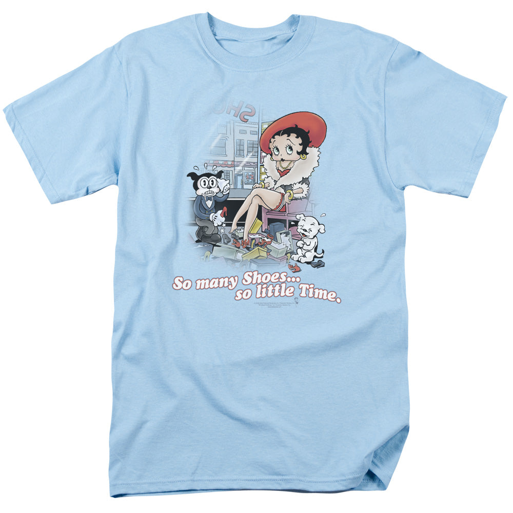 Betty Boop - So Many Shoes - Short Sleeve Adult 18/1 - Light Blue T-shirt