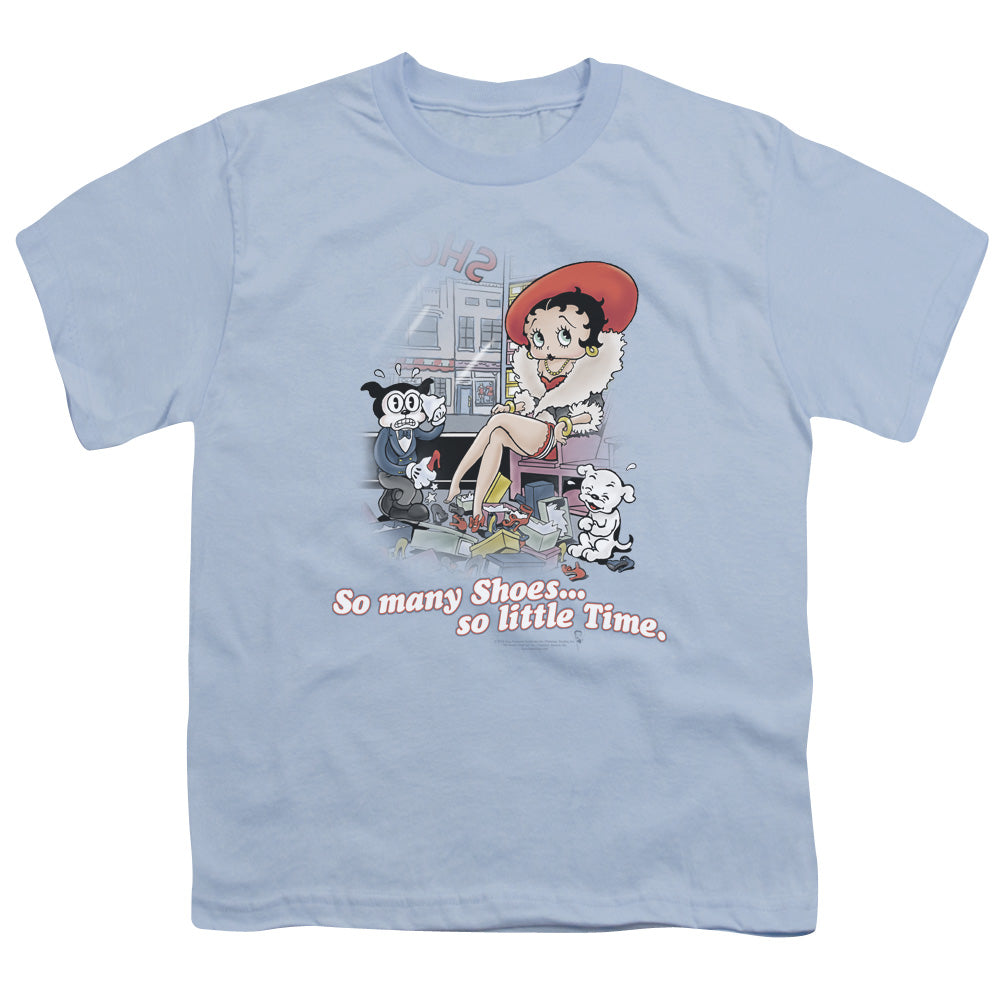 Betty Boop - So Many Shoes - Short Sleeve Youth 18/1 - Light Blue T-shirt