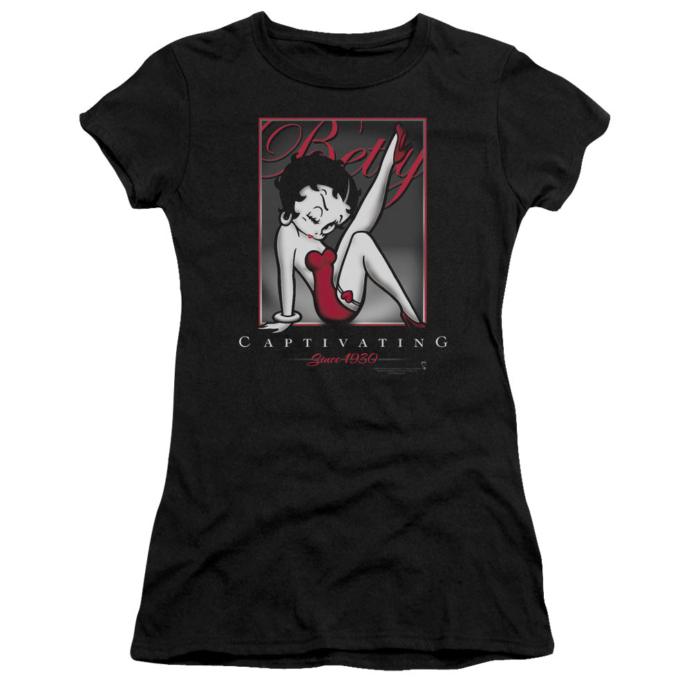 Betty Boop - Captivating - Short Sleeve Junior Sheer - Black T-shirt